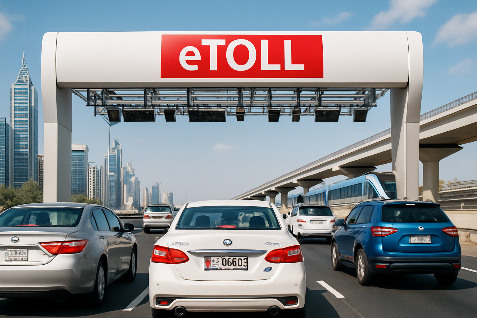 Motorists using electronic toll services in Dubai